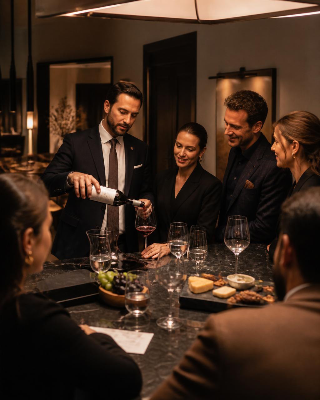 Chef-led wine tasting experience